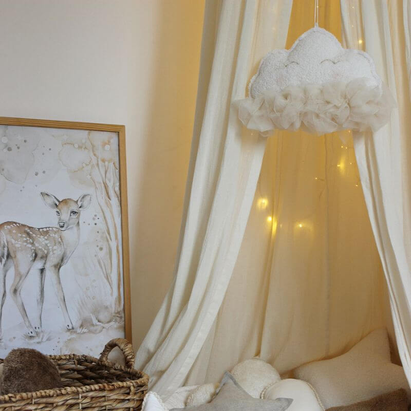 wolkje babymobiel vanille, babykamer decoratie