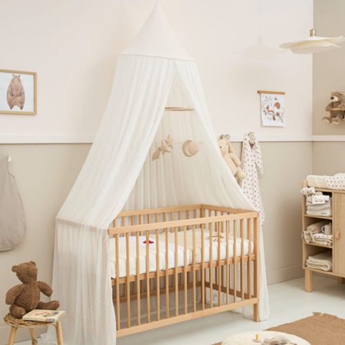 klamboe off-white, luxe babykamer accessoires, klassieke bedhemel, wieghemel, bedhemel voor ledikant