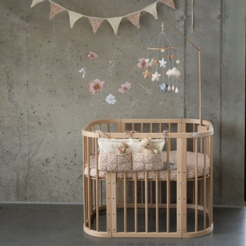 5-1 babybedje naturel, houten wiegje waldin, babywieg, aanschuifbed, co-sleeper, babybox, meegroeibed, wieg inclusief matras