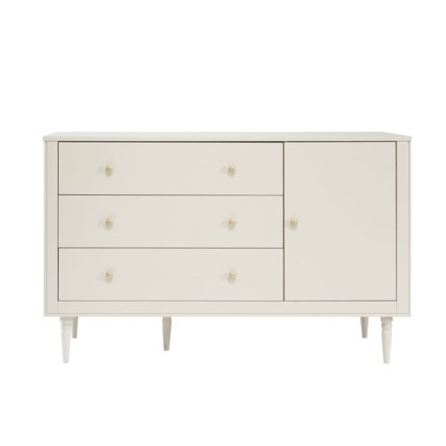 commode 3deurs beige petite, xl commode, beige babykamer, luxe babymeubels, luxe babykamer, beige ladekast