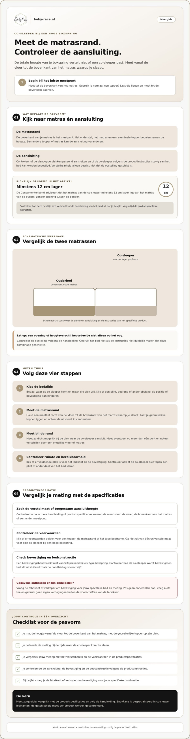 Co-sleeper op een hoge boxspring: praktische checklist
