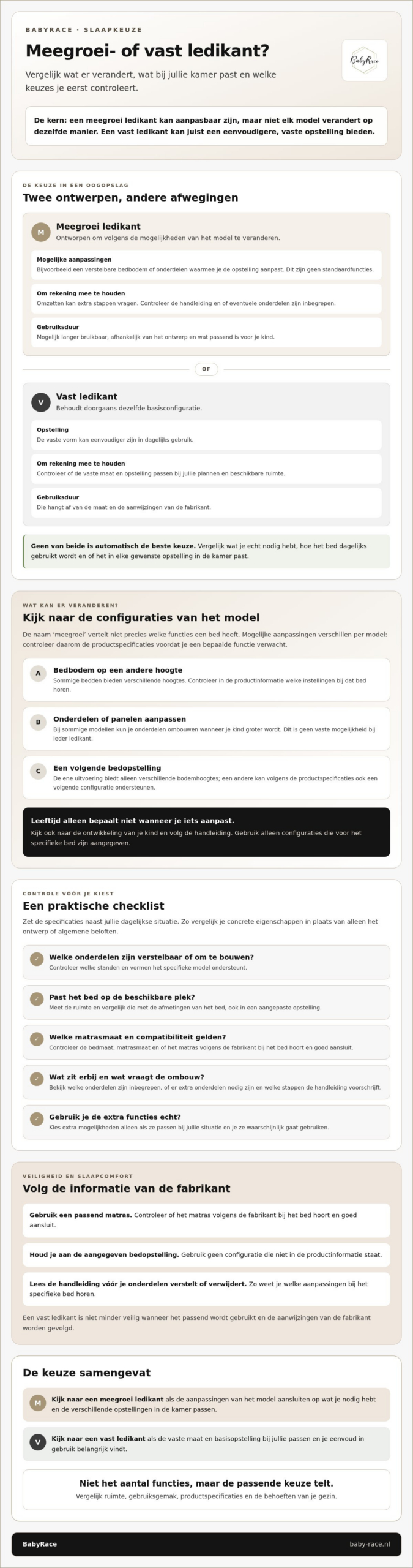 Meegroei ledikant baby: vergelijk de mogelijkheden voor je gezin